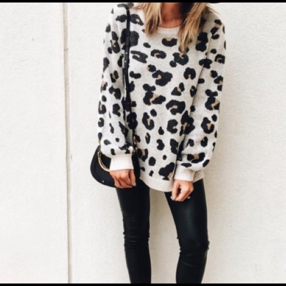 Ann Taylor Loft Leopard Print Sweater 